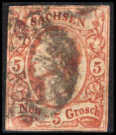 Saxony 1855-63 5g Brick-red 2&#189 Margins Fine Used. - Sachsen