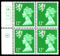 Scotland 1971-93 12p Bright Emerald Litho Waddington Block Of 4 Unmounted Mint. - Scotland