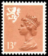 Scotland 1971-93 13p Pale Chestnut Type II Litho Waddington Unmounted Mint.  - Scotland