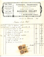 FACTURE.18.CHER.SANCOINS.FERBLANTERIE.CHAUDRONNERIE.APPAREILS D'ECLAIRAGE.A.GILLET 14 PLACE DU COMMERCE. - Artigianato