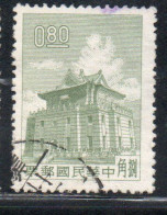 CHINA REPUBLIC REPUBBLICA DI CINA TAIWAN FORMOSA 1960 1961 CHU KWANG TOWER QUEMOY 80c USED USATO OBLITERE' - Oblitérés