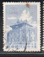 CHINA REPUBLIC REPUBBLICA DI CINA TAIWAN FORMOSA 1960 1961 CHU KWANG TOWER QUEMOY 1.50$ USED USATO OBLITERE' - Usados