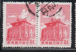 CHINA REPUBLIC REPUBBLICA DI CINA TAIWAN FORMOSA 1960 1961 CHU KWANG TOWER QUEMOY 2$ USED USATO OBLITERE' - Gebraucht