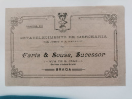 Fatura Portugal, Faria & Sousa, Braga 1926 - Portugal