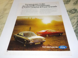 ANCIENNE PUBLICITE FORD CONSUL ET GRANADA 1972 - Voitures