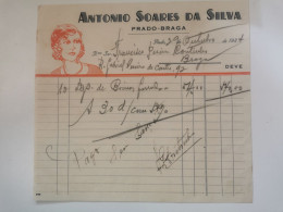 Fatura Portugal, Antonio Soares Da Silva, Prado Braga 1934 - Portugal