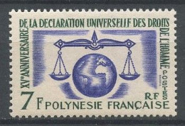 POLYNESIE 1963 N° 25 * Neuf MHlégère Trace De Charnière C 15,60 € Droits De L'Homme Déclaration Universelle - Neufs