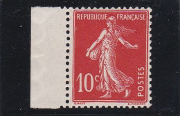 FRANCE - 1907 - SEMEUSE FOND PLEIN - 10 C ROUGE ECARLATE - N° 138 C - NEUF - SIGNE BRUN - Unused Stamps