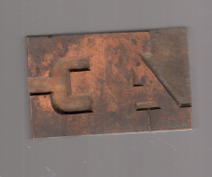 CARACTERE D'IMPRIMERIE BOIS Typographie Vintage Wooden Printer Block Lettre AE Collé - Other & Unclassified