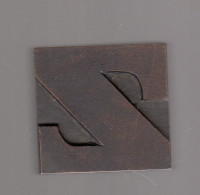 CARACTERE D'IMPRIMERIE BOIS Typographie Vintage Wooden Printer Block Lettre Z - Autres & Non Classés