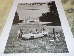 ANCIENNE PUBLICITE ETUDE D UNE LIGNE BERTONE 1971 - Voitures