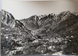 Carte Postale : 06 : ROQUEBILLIERE : Vue Panoramique De La Vallée, Le Village Et Les Alpes - Roquebilliere