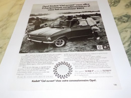 ANCIENNE PUBLICITE KADETT VOITURE  OPEL   1973 - Voitures