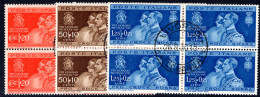 Italy 1930 Marriage Set In CTO Blocks Of 4 Fine Used. - Used