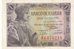 CRBS0766 BILLETE ESPAÑA 1 PESETA 1943 CURIOSA SERIA A SIN CIRCULAR - 1-2 Pesetas