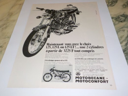 ANCIENNE PUBLICITE 125 MOTOBECANE MOTOCONFORT  1972 - Motos