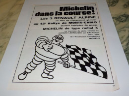 ANCIENNE PUBLICITE DANS LA COURSE  MICHELIN 1972 - Autres & Non Classés