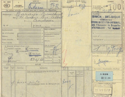 Postcolli - Colis Postaux - 100 - SIMCA Belgique - Waterloo Division Importation - Distribution - Documenten & Fragmenten