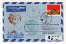 1975. YUGOSLAVIA,CROATIA,ZAGREB,AEROGRAM,AIRMAIL,BALLON POST 70th ANNIVERSARY - Airmail