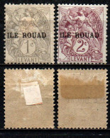 FRANCIA - ILE ROUAD - 1916 - ALLEGORIA TIPO "BLANC" - 1 E 2 C. - MH - Neufs