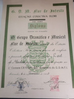Portugal Diploma, Estaçâo Colectiva Flori , Matosinhos 1983 - Lettres & Documents