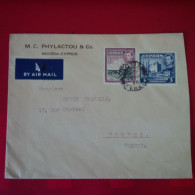 LETTRE NICOSIA CYPRUS PHYLACTOU AND CO POUR TROYES PAR AVION - Lettres & Documents