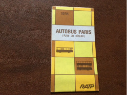 PLAN RATP Autobus PARIS  Annee 1976 - Europa