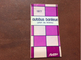 PLAN RATP Autobus Banlieue  ANNEE 1977 - Europa