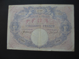 50 Cinquante Francs "BLEU ET ROSE"  4-7-1917   **** EN ACHAT IMMÉDIAT  **** - 50 F 1889-1927 ''Bleu Et Rose''