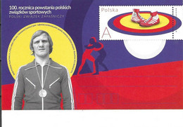 POLAND, 2022, MINT POSTAL STATIONERY, PREPAID POSTCARD, POLISH SPORT UNIONS, WRESTLING - Lucha