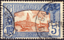 GUADELOUPE - 1940 - TàD "BASSE TERRE" (dateur 1 Ligne) Sur Yv.120 5fr Bleu & Rouge-orange - TB - Gebruikt