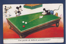 CPA Disney Walt Mickey écrite Position Humaine Souris Mouse Billard - Andere & Zonder Classificatie