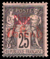 French PO's In China 1901 16c On 25c Black On Rose Fine Lightly Mounted Mint. - Ongebruikt