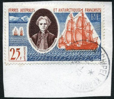 FSAT 1960 25Fr Discovery Fine Used On Piece - Oblitérés