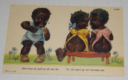 Black American Humor 1930 Linen Postcard Bout As Mad Can Be You Two Time Me Scarce Unposted - Negro Americana