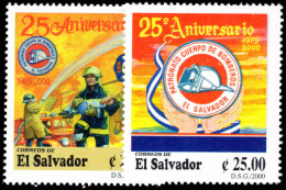 El Salvador 2000 25th Anniversary Of National Fire Service Unmounted Mint. - El Salvador