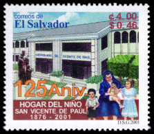El Salvador 2001 125th Anniversary Of Hogar Del Nino San Vicente De Paul Unmounted Mint. - El Salvador