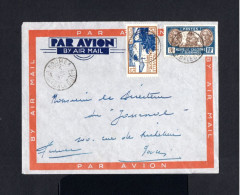 15497-NOUVELLE CALEDONIE-AIRMAIL COVER NOUMEA To PARIS (france) 1937.WWII.ENVELOPPE AERIEN NEW CALEDONIA.French Colonies - Cartas & Documentos