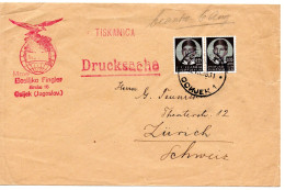 67535 - Jugoslawien - 1936 - 2@Din.0,25 Prinz A DrucksBf OSIJEK -> Schweiz - Covers & Documents