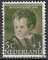 Plaatfout Wit Vlekje Boven AN Van NederlANd (zegel 44) In 1956 Kinderzegel 5 + 3 Ct Groen NVPH 684 PM 1 - Errors & Oddities