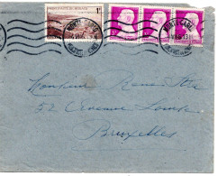 67542 - Monaco - 1946 - 3@3F Fuerst MiF A Bf MONTE-CARLO -> Belgien - Storia Postale