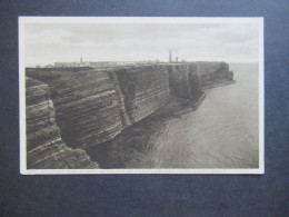 Foto AK Ca. 1940er Jahre Insel Helgoland (Nordseebad) Westküste Mit Leuchtturm, Signalstation Und Schutzmauer - Helgoland