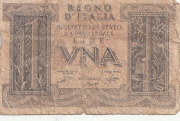 BANCONOTA -   1 LIRA BIGLIETTO DI STATO FASCIO 14/11/1939 - Italië – 1 Lira