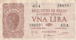 BANCONOTA -   1 LIRA BIGLIETTO DI STATO - UMBERTO VENTURA 23/11/1944 - Italia – 1 Lira