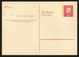 Postkarte Carte Postale Ganzsache 20 Pfennig Theodor Heuss Postfrisch ** - Cartes Postales Privées - Neuves