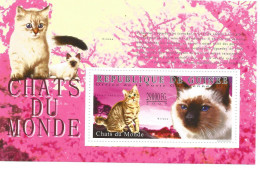 Chat -bloc Feuillet - Neuf - Chats Dumonde -République De Guinée - Big Cats (cats Of Prey)