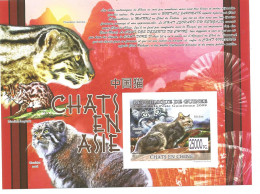 Chat -bloc Feuillet - Neuf - Chats En Asie  -République De Guinée - Big Cats (cats Of Prey)