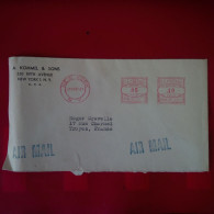 LETTRE NEW YORK KOMMEL AND SONS POUR TROYES PAR AVION - Cartas & Documentos