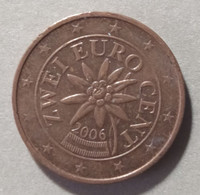 2006  - AUSTRIA  -   MONETA IN EURO - DEL VALORE DI  2  CENTESIMI  - USATA - Autriche