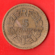 MONNAIE FRANCE . 5 FRANCS LAVRILLIER 1939 - Réf. N°78M - - 5 Francs